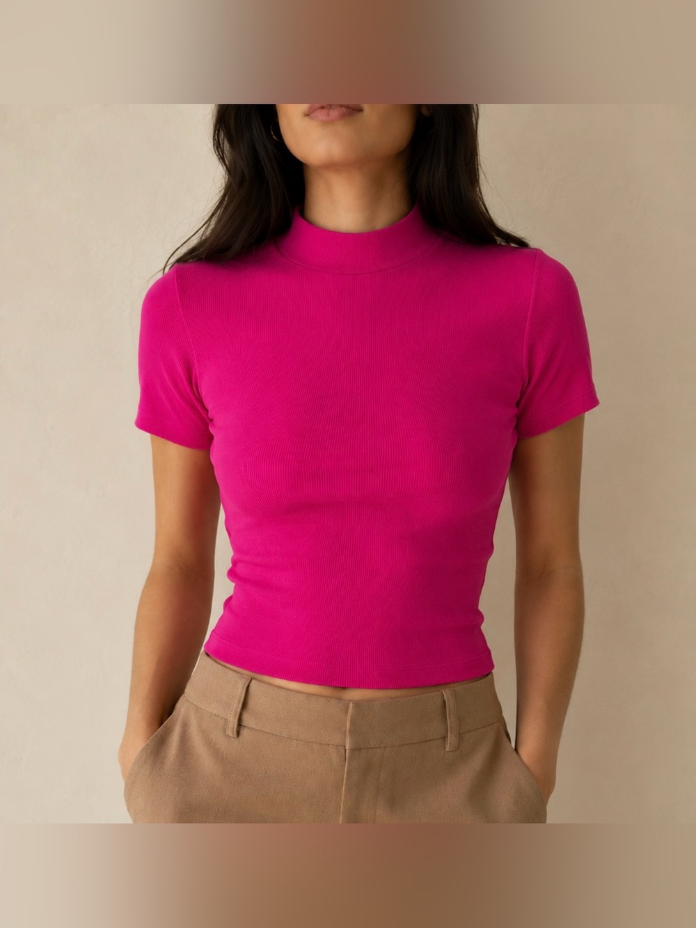 Aritzia Babaton Formarib Mockneck T Shirt - Size 2XL